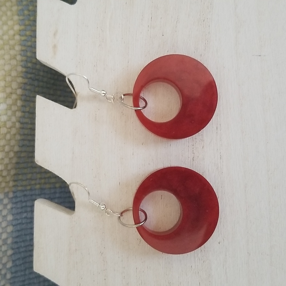 Red Mod Style Earrings